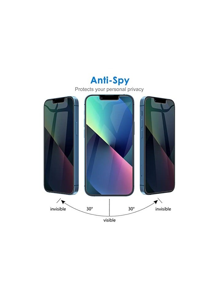 JETech Privacy Screen Protector Compatible with iPhone 13 mini 5.4-Inch, Anti Spy Tempered Glass Film, Case Friendly, 2-Pack - Image 2