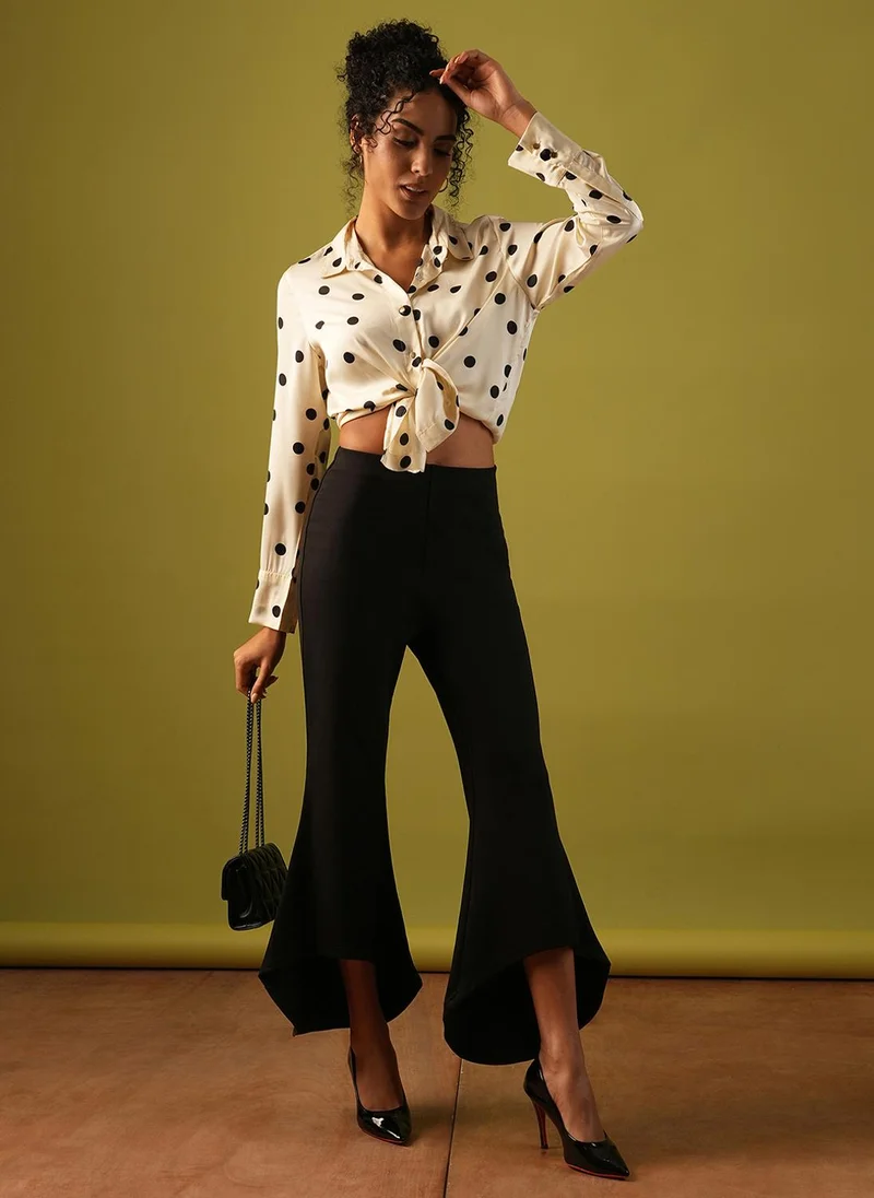 جلو باص بنطلون جل ستريتش نسائي من جلوبس بخصر متوسط وحافة غير متساوية