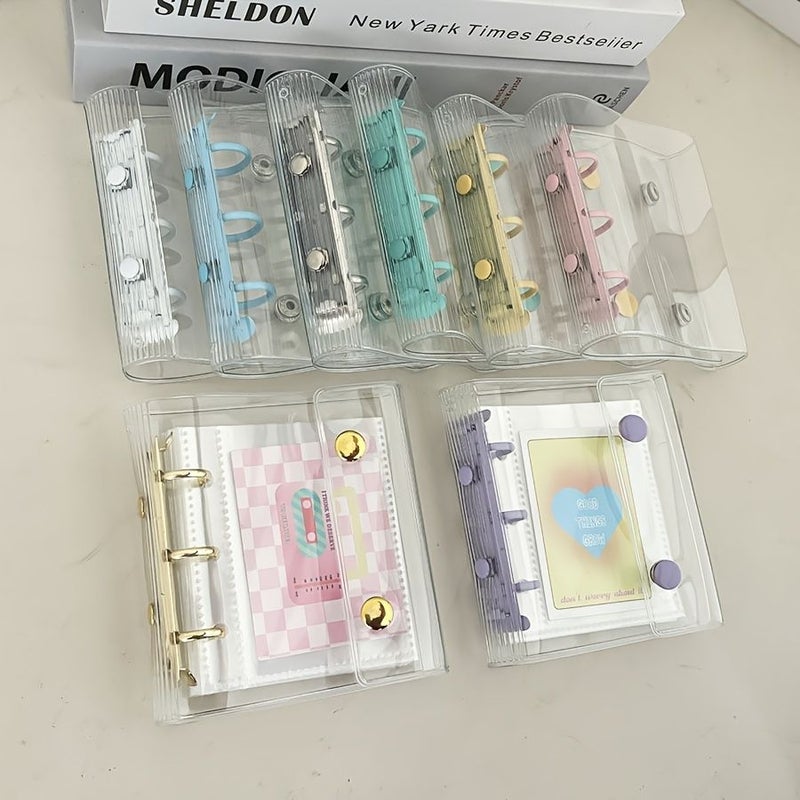 3 Inch Binder Cover 20 Pcs Sleeves Blue Macaron 3 Holes Ring Case Collect Book For Idol Cards - Image 1