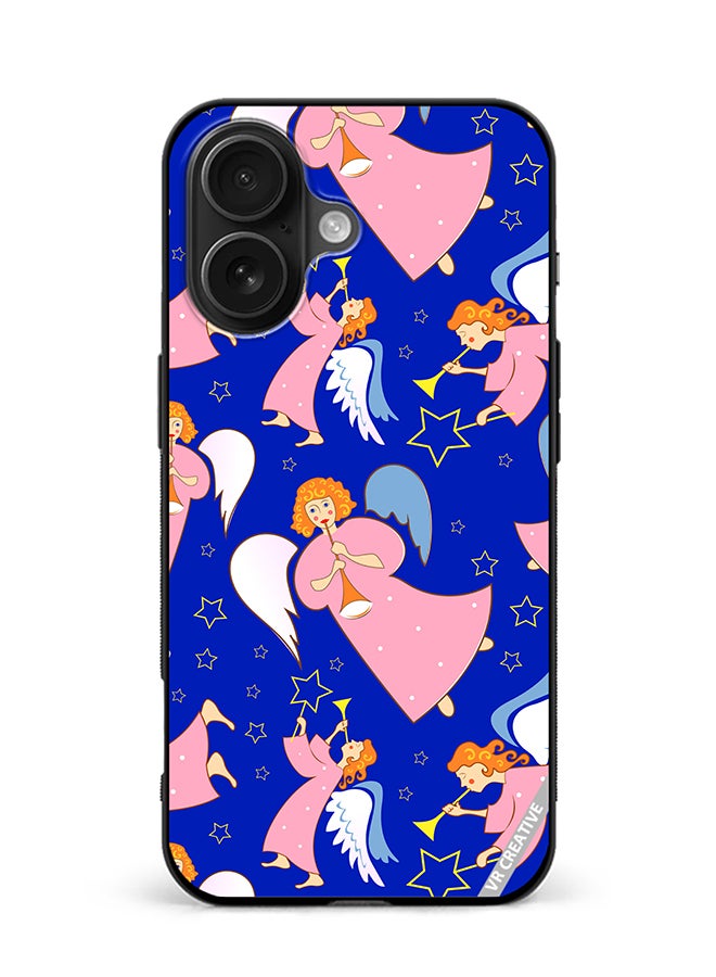 VR CREATIVE Protective Case Cover For Apple iPhone 16 Plus Christmas Angels With Flutes Design Multicolour