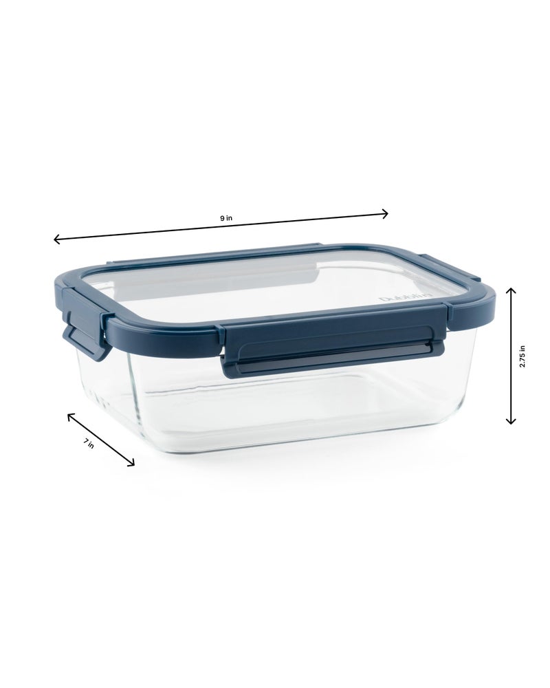 DUBBLIN Keep In Glass Borosilicate Glass Container 1500ml - Rectangular, Clear | Oven, Freezer & Microwave Safe Storage Solution (1 Piece) - Image 4