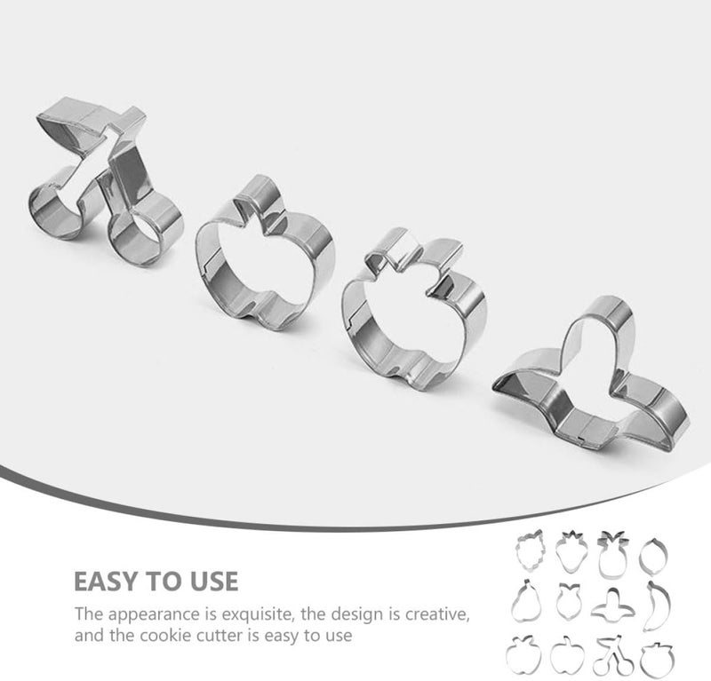 TIDTALEO 12pcs Stainless Steel Cookie Cutter Mold Set with Summer Fruit Shapes, Metal Biscuit Cutters for Baking, Sugar Cookie Making Tool for Kitchen Use - Image 3
