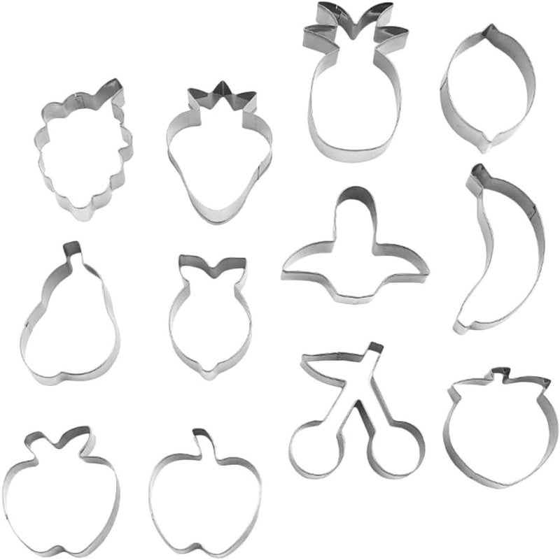 TIDTALEO 12pcs Stainless Steel Cookie Cutter Mold Set with Summer Fruit Shapes, Metal Biscuit Cutters for Baking, Sugar Cookie Making Tool for Kitchen Use - Image 1
