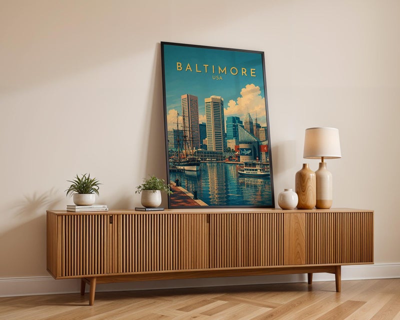 TNESSENTIAL Baltimore Skyline Poster, Inner Harbor Cityscape Wall Art, Maryland Waterfront Print, Sunset Skyline Photography, Urban Travel Decor - Image 4