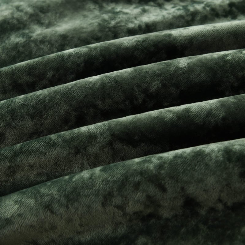Fredsure Distressed Velvet Comforter Set, 5 Pieces Blackish Green Queen, Distressed Velvet Face and Brushed Microfiber Reverse - Image 4