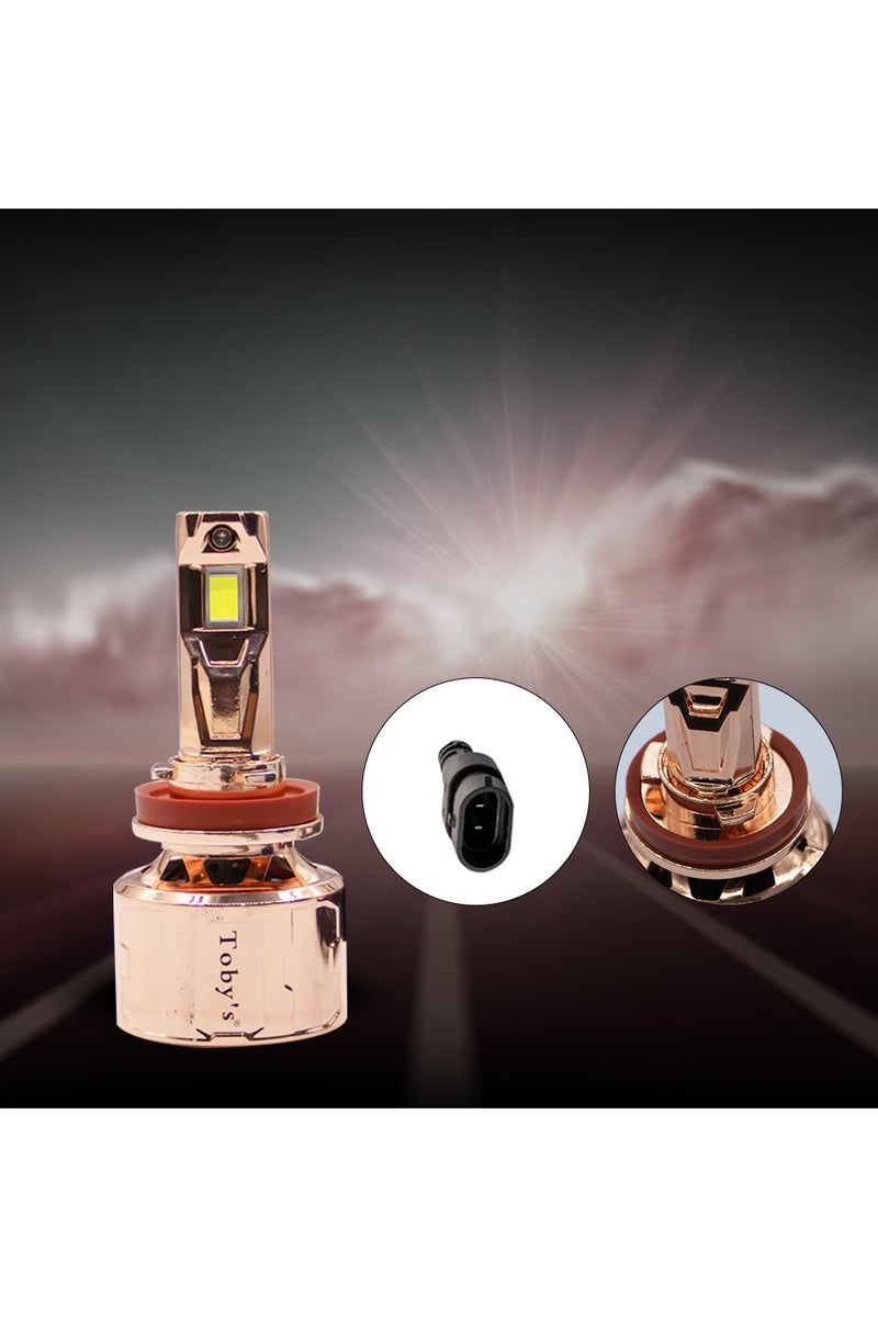 Toby's Toby’s LX-150 H11 – 300W 2 Pieces of LED Headlights with 30,000 Lumens, IP65 Protection, Rotary Cooling, and Bonus Keychain for Ultimate Night Driving Power - Image 4