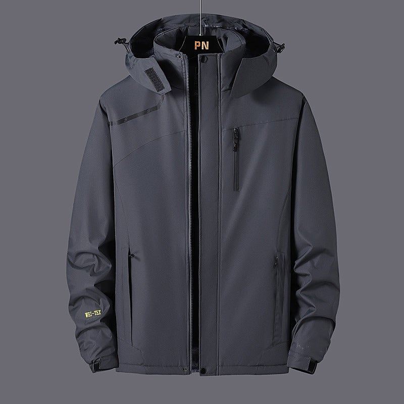Couple Jacket Men'S Fleece-Lined Waterproof Windbreaker Outdoor Sports Mountaineering Clothing Women'S Workwear Jacket Plus Size - Image 1