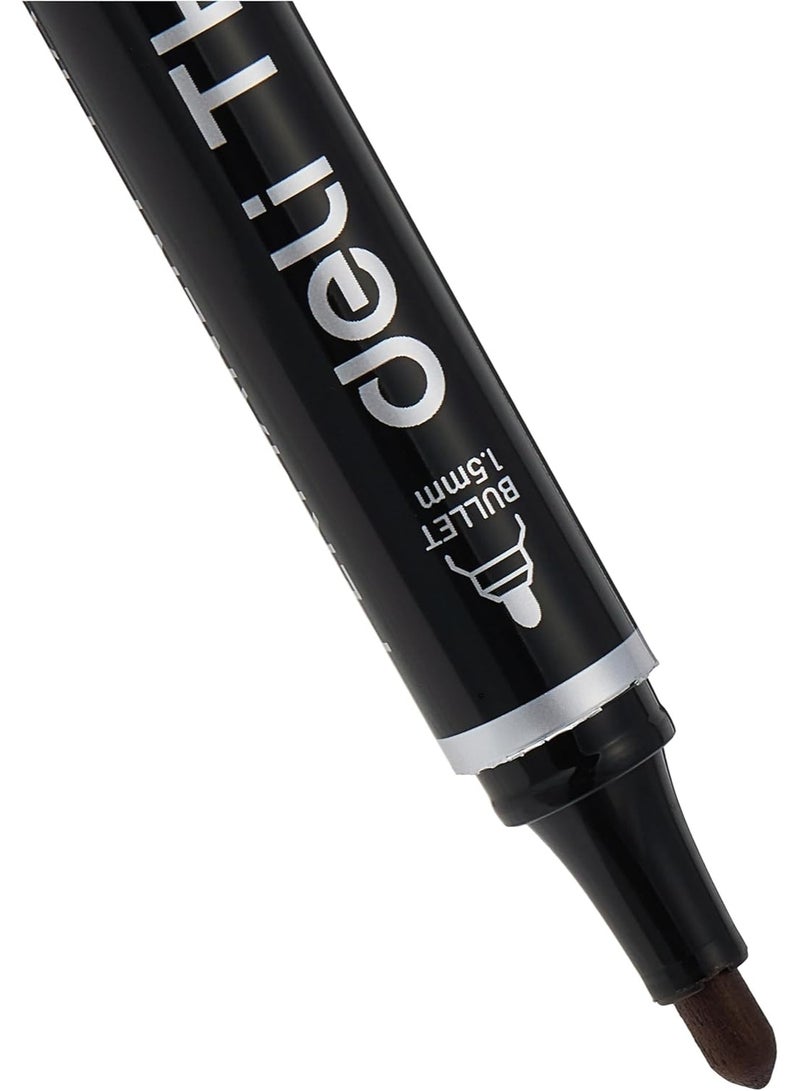 Deli EU10020 Permanent Marker Conical Tip 1.5mm Black 12PCS/Box– Ideal for Office and Industrial Use - Image 4