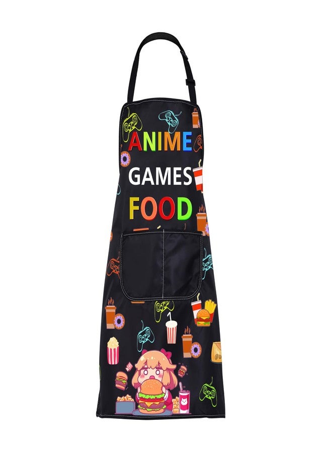 BNQL Anime Video Games Food Apron Anime Lovers Gifts Kitchen Cooking Aprons With Pockets Games Anime Lovers Girls Boys Apron (Anime Video Games Food Apron) - Image 1