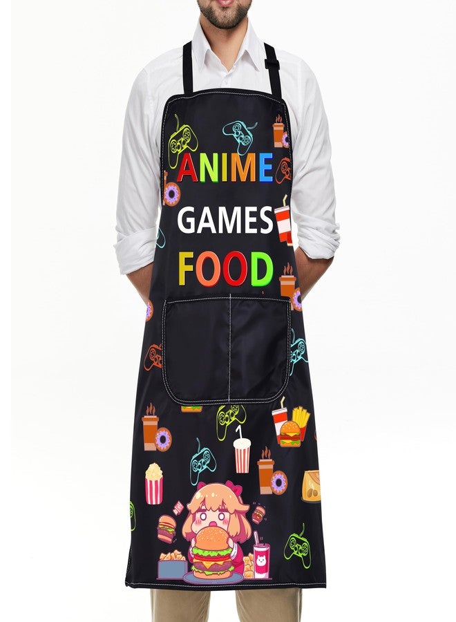 BNQL Anime Video Games Food Apron Anime Lovers Gifts Kitchen Cooking Aprons With Pockets Games Anime Lovers Girls Boys Apron (Anime Video Games Food Apron) - Image 3