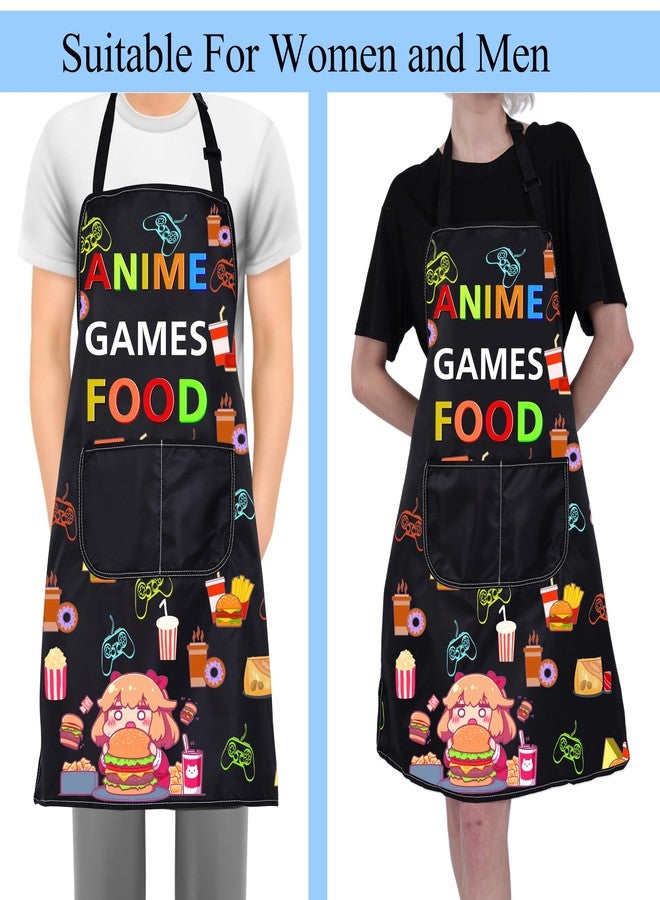 BNQL Anime Video Games Food Apron Anime Lovers Gifts Kitchen Cooking Aprons With Pockets Games Anime Lovers Girls Boys Apron (Anime Video Games Food Apron) - Image 4