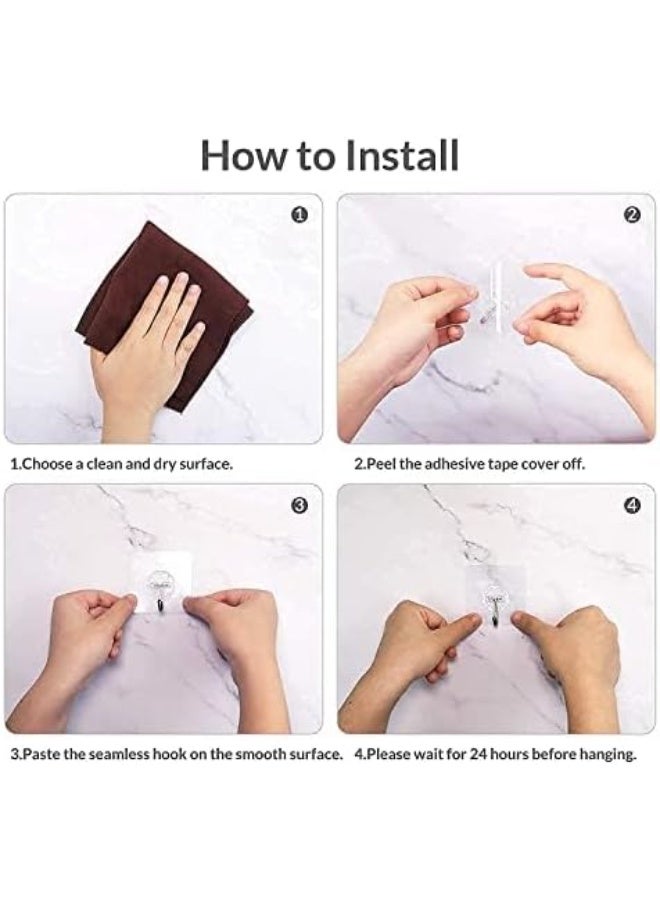 15 Pcs Self Adhesive Wall Hooks Hanging Nails for Hanging, Mounting Hooks for Kitchen, Bathroom, Bedroom, Living Room, No Drilling - Image 4