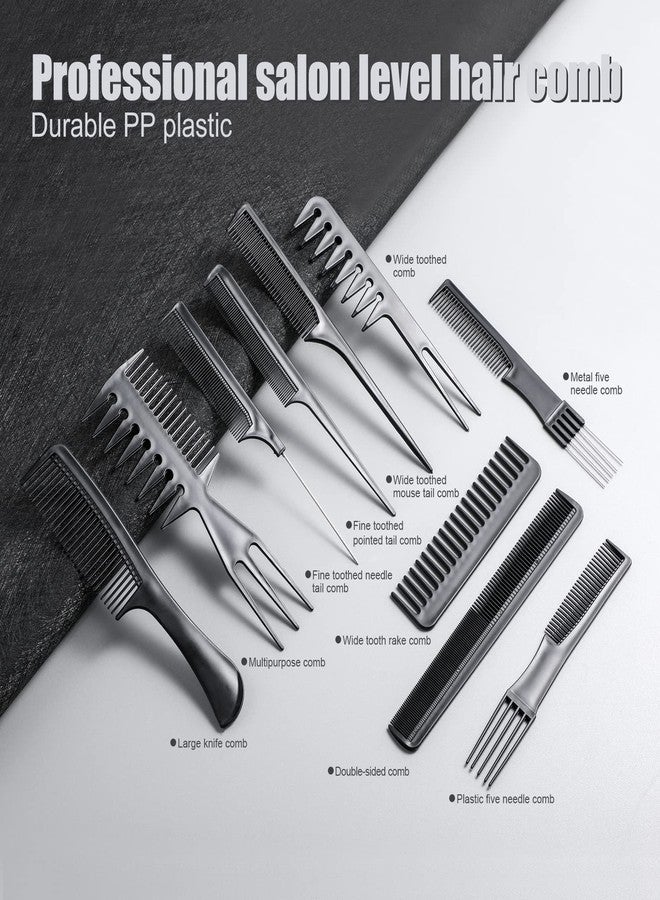 BLUSHIA Styling Hair Comb Set Salon Barber Hairstylist Comb 10 Pack for Hairdressing - Image 3