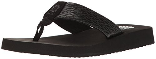 Yellow Box Women's Flax Wedge Sandal, Black, 8 M US - Image 3