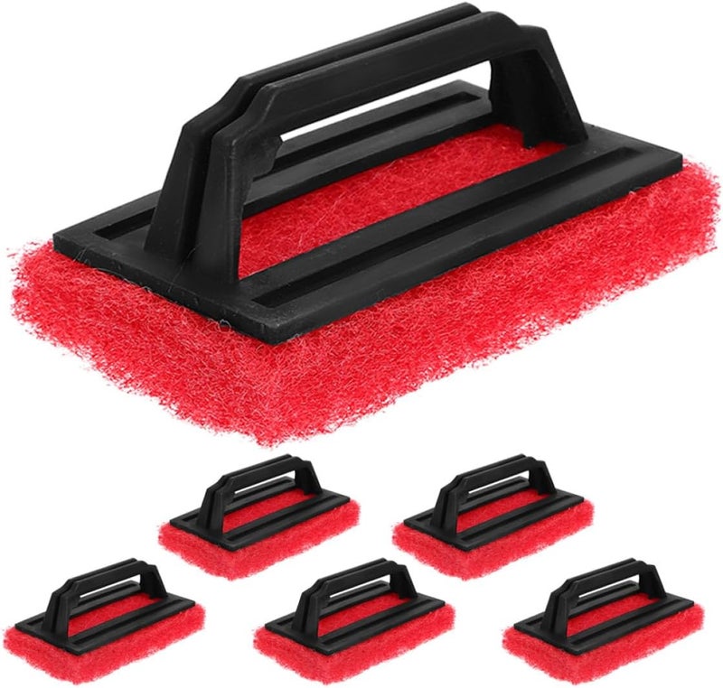 MINAOLULUS 6Pcs Screen Printing Scrub Pads with Handle Red Ink Remover Brush Mesh Screen Cleaner for Printmaking Crafts - Image 1