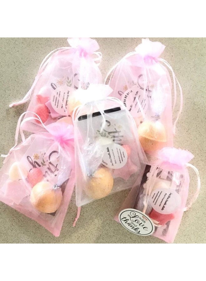 G2PLUS Organza Bags 4×6 Inches, 100PCS Pink Organza Gift Bags with Drawstring, Organza Mesh Jewelry Pouches, Sheer Candy Bags for Christmas, Wedding Party Favors - Image 5