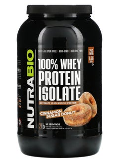 NutraBio Whey Protein Isolate Cinnamon Sugar Donut 2 lb (907 g) 