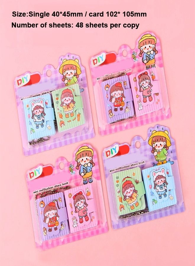 fashionhome مجموعة دفاتر ملاحظات صغيرة بجيب على شكل دمية قطنية متعددة الألوان جميلة يمكن صنعها بنفسك بموضوع كرتوني للأطفال - Image 3