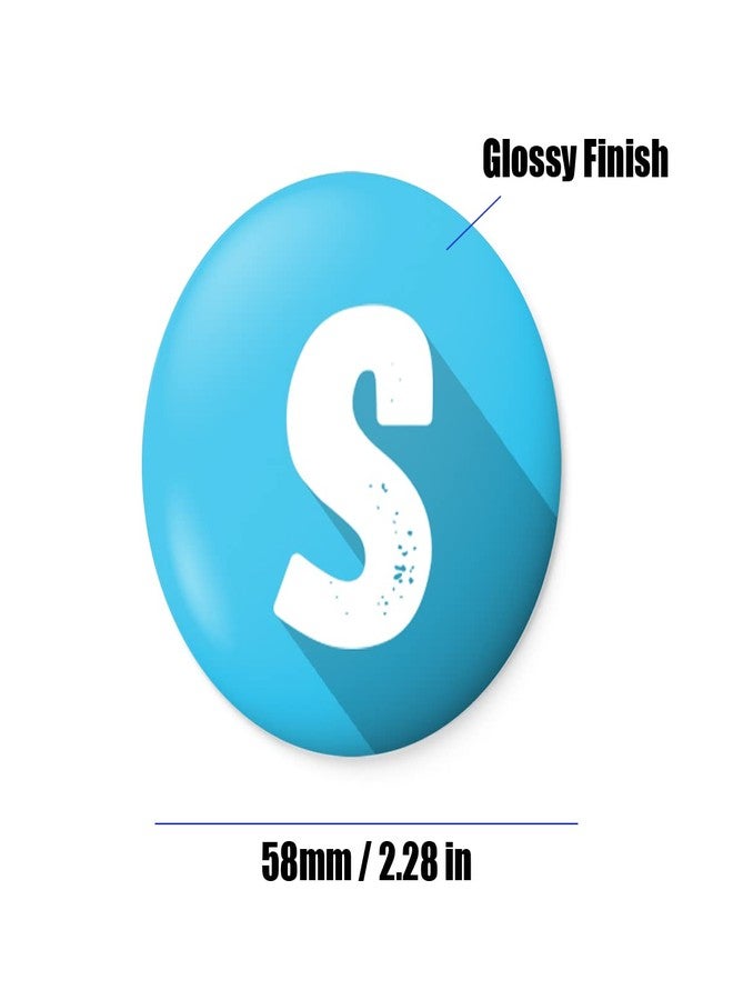 التر إيغو شارة زر حرفية من الأبجدية من alterEgo مع دبوس أمان في الخلف (قطر 58 مم) (صغير) - Image 2