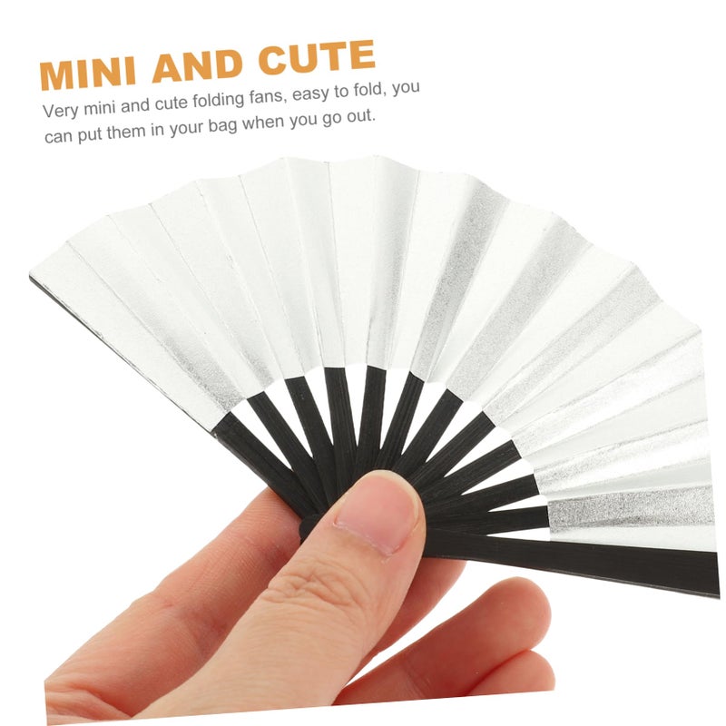 Blue Mini Handheld Paper Fan Portable Hand Fan for Boys Girls Party Decorations - Image 5