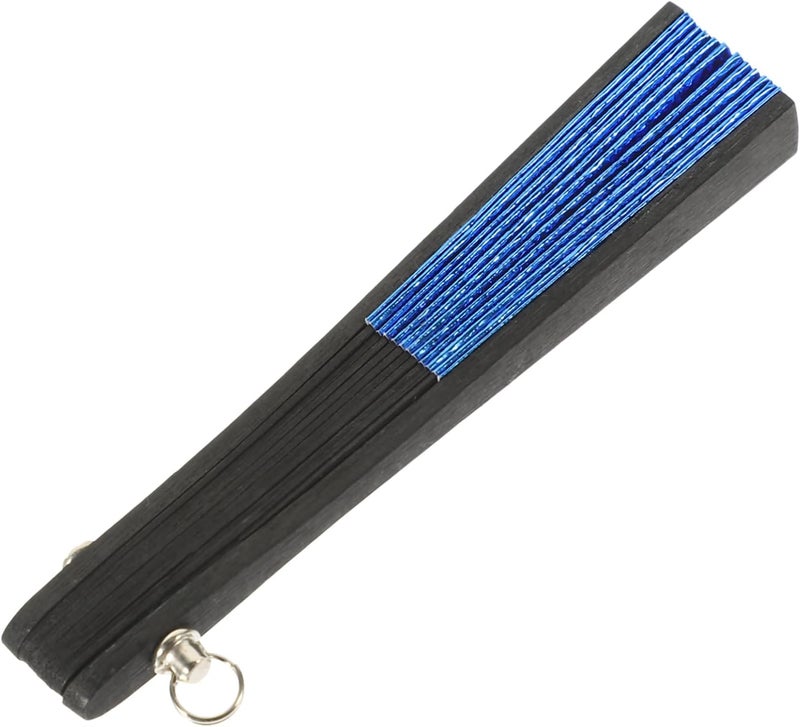 Blue Mini Handheld Paper Fan Portable Hand Fan for Boys Girls Party Decorations - Image 1