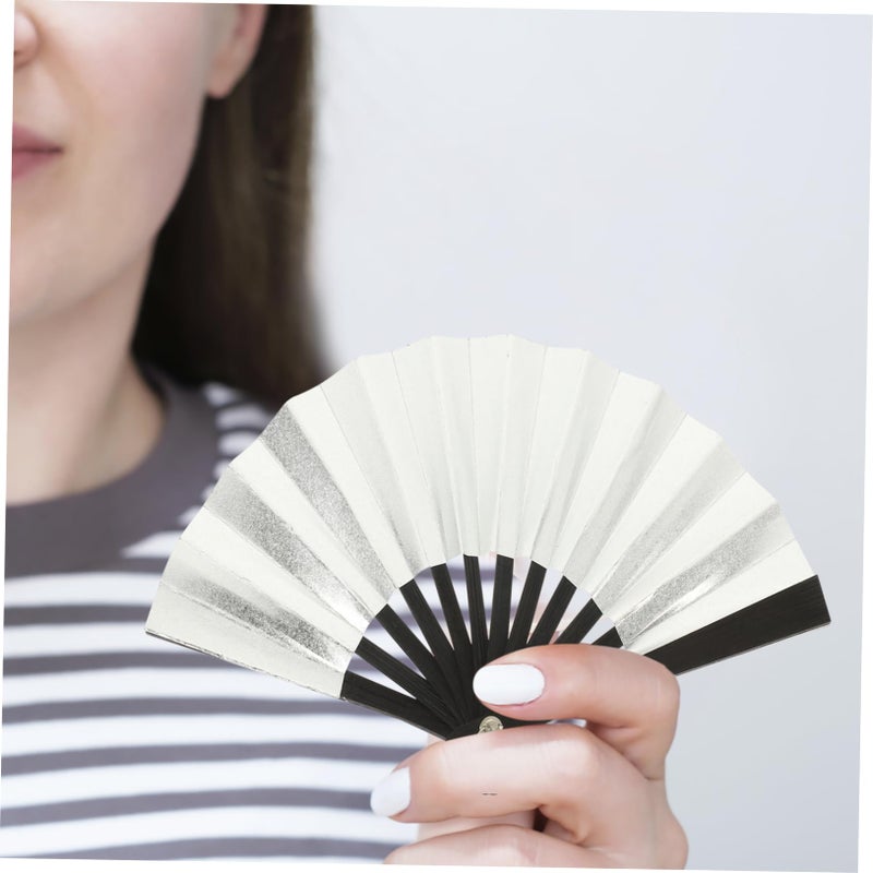Blue Mini Handheld Paper Fan Portable Hand Fan for Boys Girls Party Decorations - Image 4