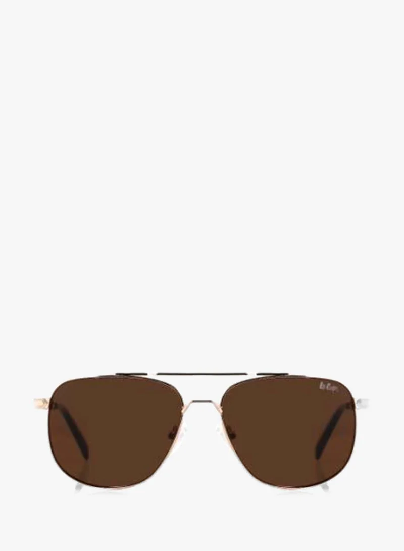 Lee Cooper Polarized Sunglasses Gold Frame Gradient  Brown Mirror Lens 59mm  - LCM10245C5