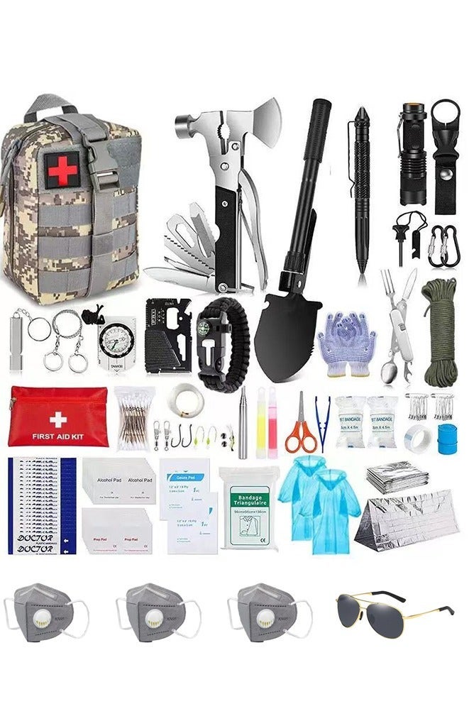 35 Kinds Outdoor Gear Camping Survival Kit Professional Emergency Kits Survival Gear and Equipment with Bag for Men Camping Outdoor Adventures - Image 1