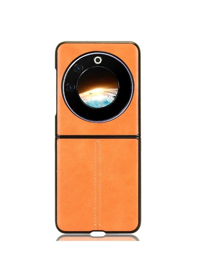 إيروريكس جراب لهاتف Tecno Phantom V Flip بنمط جلد البقر مع غطاء خلفي مخيط - Image 2