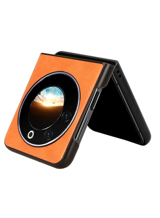 إيروريكس جراب لهاتف Tecno Phantom V Flip بنمط جلد البقر مع غطاء خلفي مخيط - Image 4