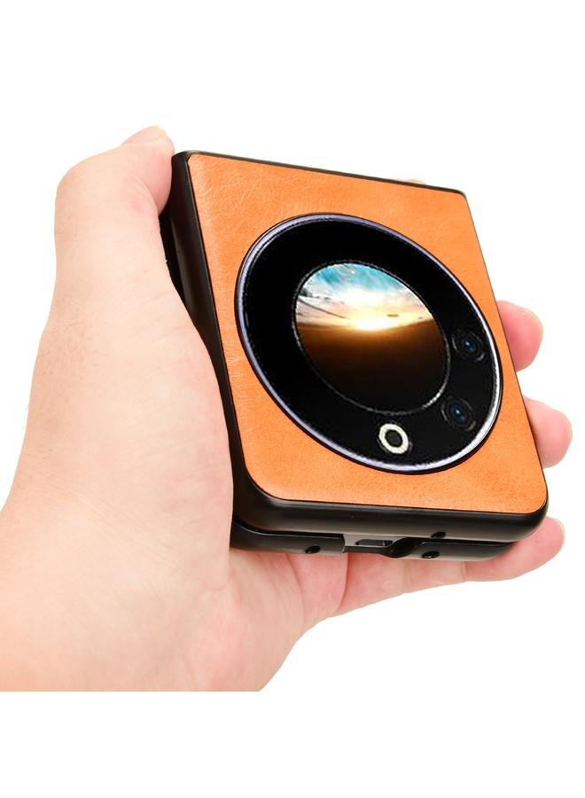 إيروريكس جراب لهاتف Tecno Phantom V Flip بنمط جلد البقر مع غطاء خلفي مخيط - Image 5