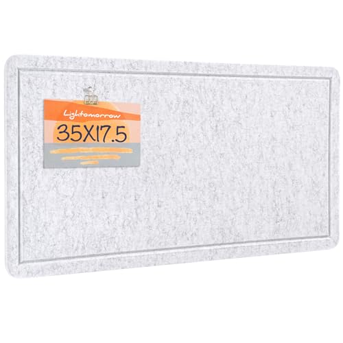lightomorrow Bulletin Board, 35 x 17 1/2 inches Felt Board - Decorative Pin Board, Cork Board Alternative for Wall, Foldable Picture Board Self-Adhesive Vision Board Prayer Board with 20 Pushpins - Marble White - Image 1