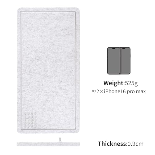 lightomorrow Bulletin Board, 35 x 17 1/2 inches Felt Board - Decorative Pin Board, Cork Board Alternative for Wall, Foldable Picture Board Self-Adhesive Vision Board Prayer Board with 20 Pushpins - Marble White - Image 5