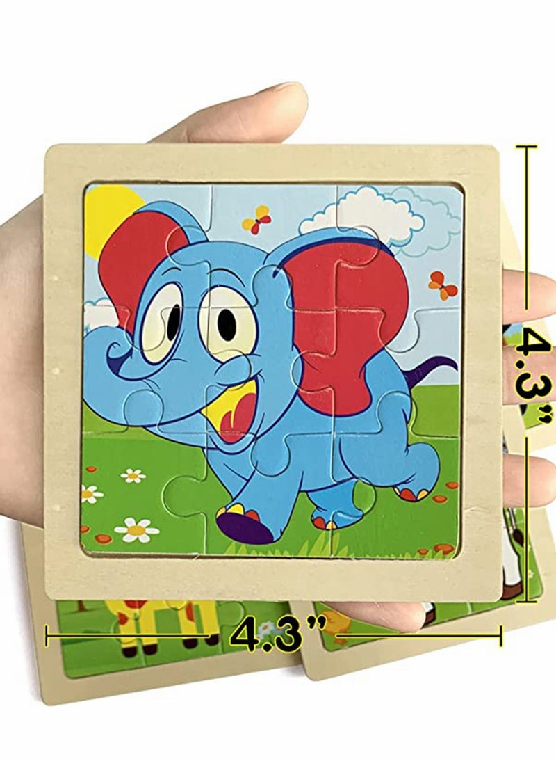 KASTWAVE Wooden Toddlers Puzzles Kids Toys Gifts, Ages 1-5, 4 Pack Animal Jigsaw Puzzles Set Preschool Learning Toys Boys Girls Gifts - Image 5
