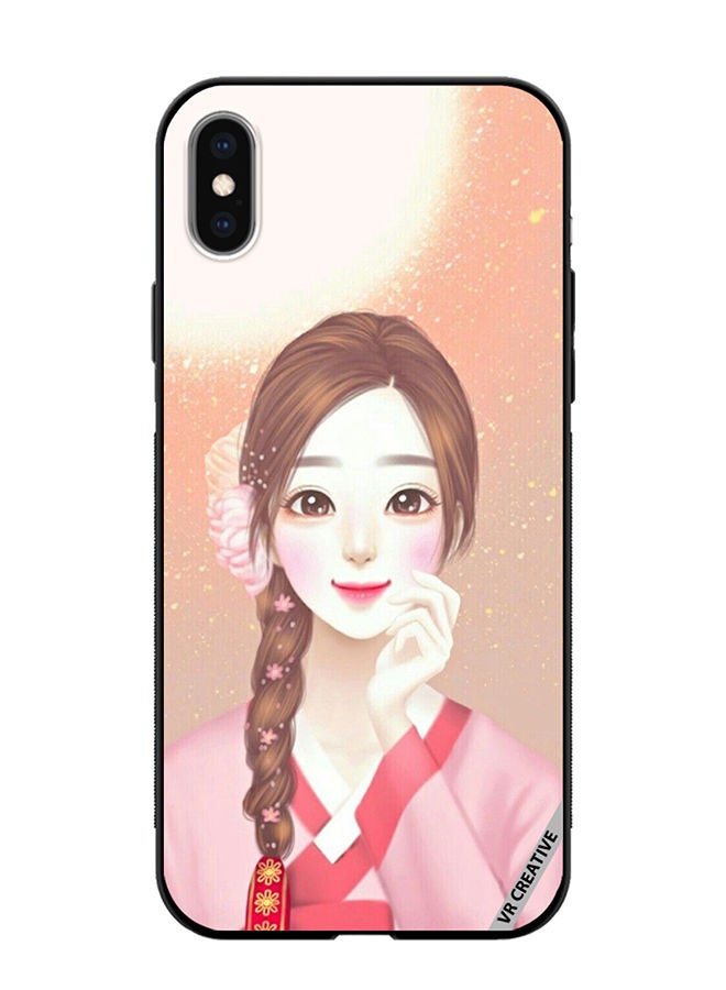 VR CREATIVE Protective Case Cover For Apple iPhone XS Max Chinese Traditional Girl Design Multicolour - Image 1
