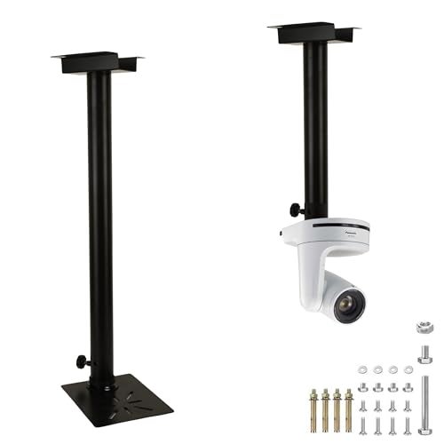 Audiovan 6 feet 3+3 Externd PTZ Universal Camera Ceiling Mount CCTV Mounting Bracket Indoor Outdoor Extendable for Projector & CCTV & Camera Compatible (Black, 6 FEET) - Image 1