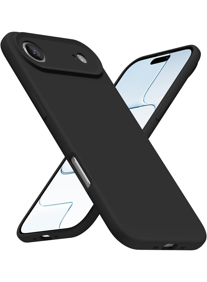 Case Up حافظة متوافقة مع آبل آيفون 17 إير، سيليكون سائل ناعم وعالي الجودة [بطانة ميكروفايبر مضادة للخدش] غلاف هاتف رفيع مضاد للصدمات باللون الأسود - Image 1