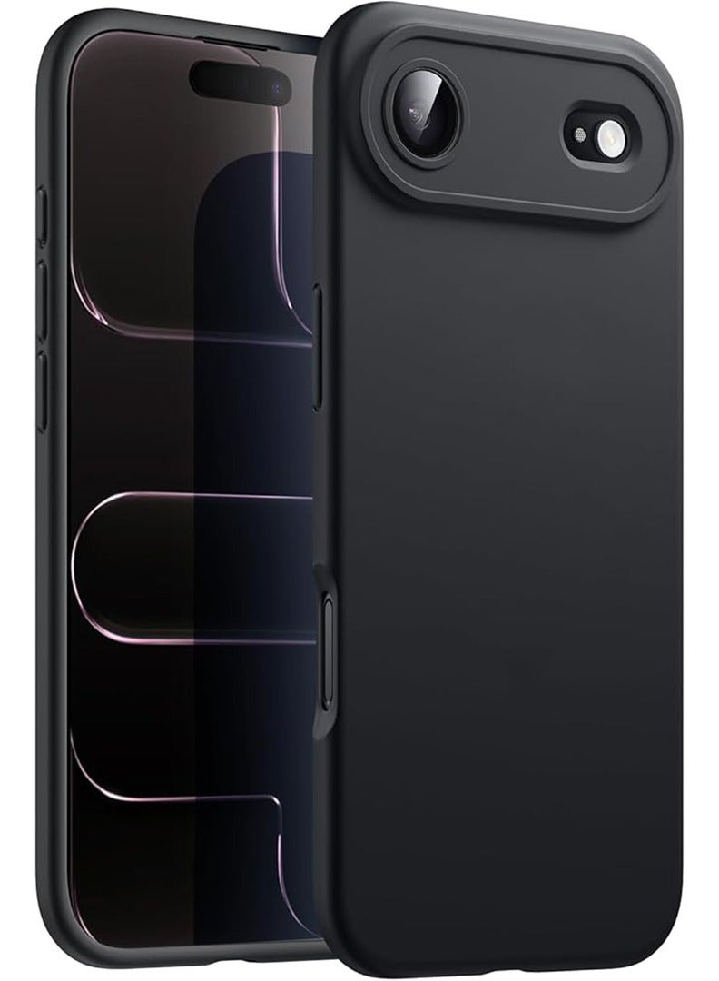 Case Up Compatible with Apple iPhone 17 Air  Case, Soft & Premium Liquid Silicone [Anti-Scratch Microfiber Lining] Shockproof Protective Slim Phone Cover Black - Image 1