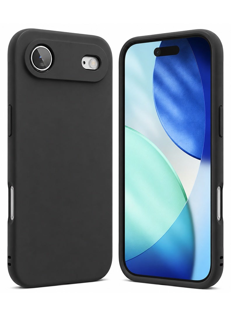 Case Up Compatible with Apple iPhone 17 Air  Case, Soft & Premium Liquid Silicone [Anti-Scratch Microfiber Lining] Shockproof Protective Slim Phone Cover Black - Image 1