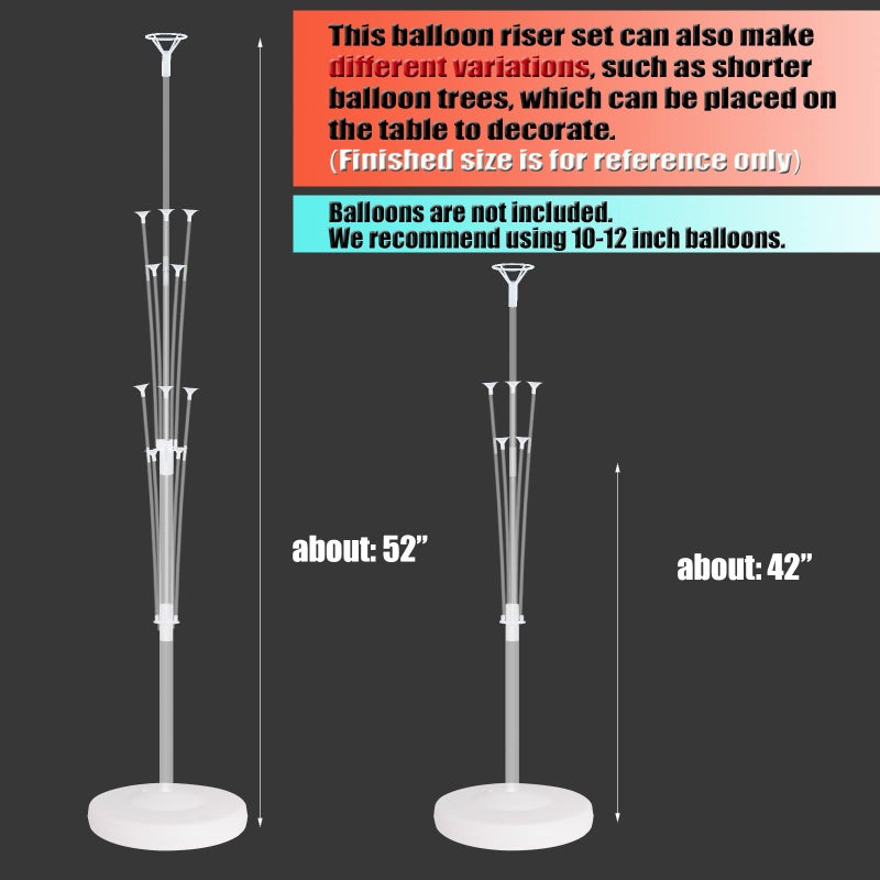IMISNO Balloon Column Kit for Floor-Balloon Columns with Stand, Base and Pole,Balloon Tower Backdrop Decoration for Wedding, Baby Shower, Birthday Party, or Bachelorette Parties (WHITE) - Image 3