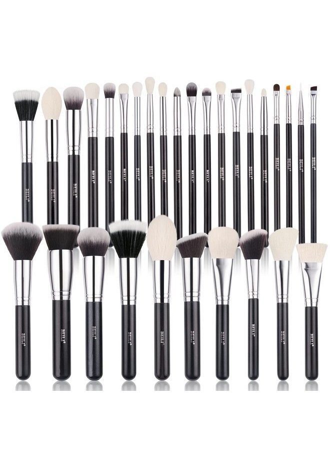 BEILI 30Pcs Professional Makeup Brush Set Original Naturalsynthetic Kabuki Foundation Face Powder Highlighter Contour Eye Shadow Eyebrow Eyeliner Makeup Tools Kit (Classic Black)… - Image 2