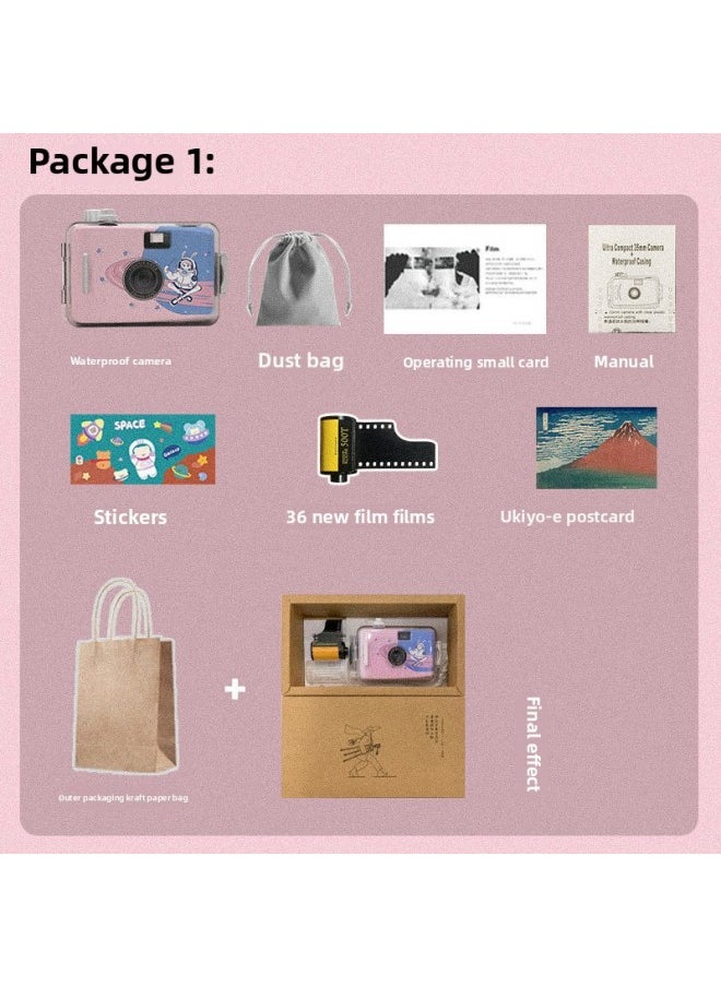 Generic Birthday Gift For Girls Non-Polaroid Camera Film Fool Vintage Film For Boys And Girls Women's Day-Body Color:Love KT Cat Camera + Waterproof Shell + Manual  - Image 3