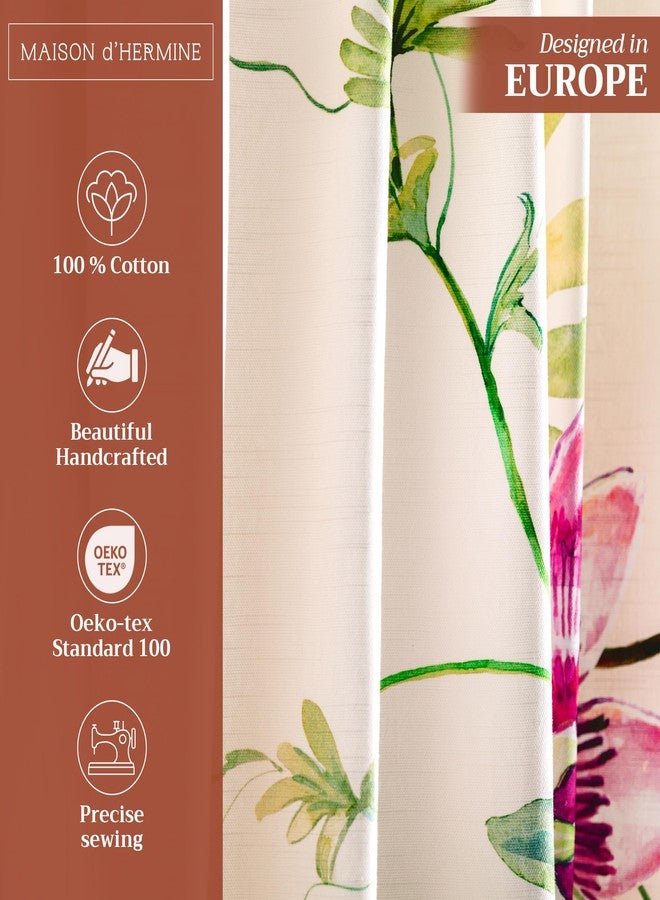 ميزون دي هيرمين ستائر ميزون دي هيرمين لغرفة المعيشة، قطن 100%، طول 84 بوصة، لوحة واحدة، ستائر لتصفية الضوء لنوافذ غرفة النوم مع جيوب للقضيب والحلقة (بيج باشن، عرض 50 بوصة × طول 84 بوصة) - Image 2