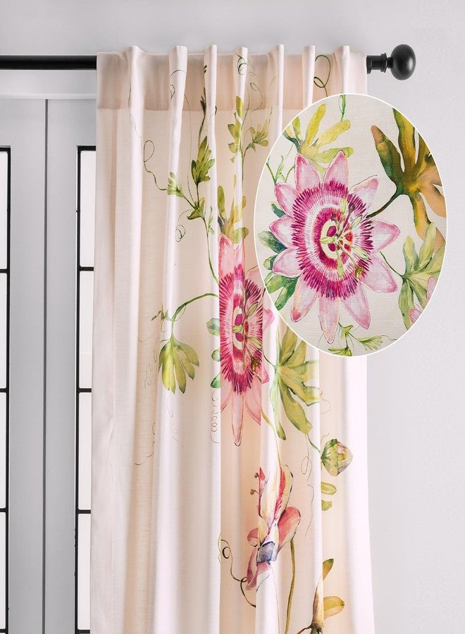 ميزون دي هيرمين ستائر ميزون دي هيرمين لغرفة المعيشة، قطن 100%، طول 84 بوصة، لوحة واحدة، ستائر لتصفية الضوء لنوافذ غرفة النوم مع جيوب للقضيب والحلقة (بيج باشن، عرض 50 بوصة × طول 84 بوصة) - Image 1