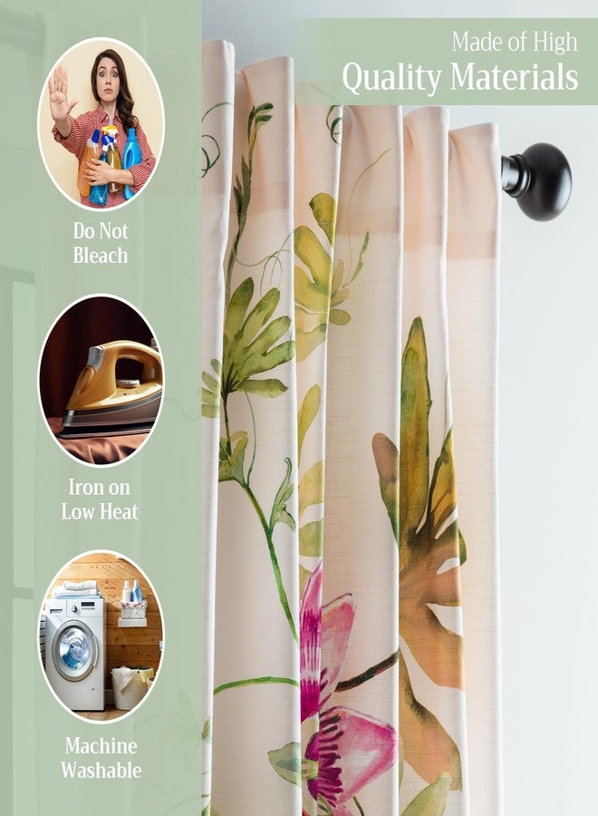 ميزون دي هيرمين ستائر ميزون دي هيرمين لغرفة المعيشة، قطن 100%، طول 84 بوصة، لوحة واحدة، ستائر لتصفية الضوء لنوافذ غرفة النوم مع جيوب للقضيب والحلقة (بيج باشن، عرض 50 بوصة × طول 84 بوصة) - Image 3