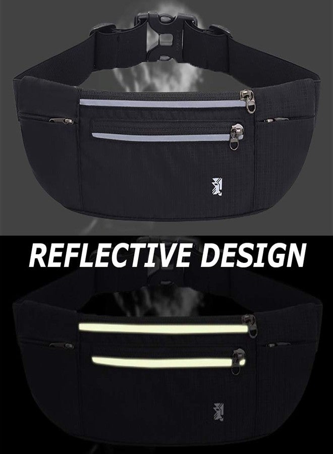 Peicees Fanny Pack with Water Bottle Holder Waist Bag for Men Women Water Resistant Lightweight Reflective Adjustable Running Belt Headphone Bag Travel Pocket for Outdoor Camping Fitness Hiking - Image 4