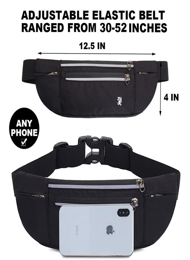 Peicees Fanny Pack with Water Bottle Holder Waist Bag for Men Women Water Resistant Lightweight Reflective Adjustable Running Belt Headphone Bag Travel Pocket for Outdoor Camping Fitness Hiking - Image 5