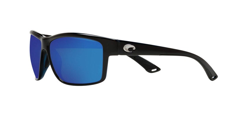 Costa Del Mar Mens Mag Bay Rectangular Sunglasses, Shiny Black/Grey Blue Mirrored Polarized-580P, 63 mm - Image 3
