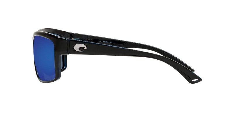 Costa Del Mar Mens Mag Bay Rectangular Sunglasses, Shiny Black/Grey Blue Mirrored Polarized-580P, 63 mm - Image 4