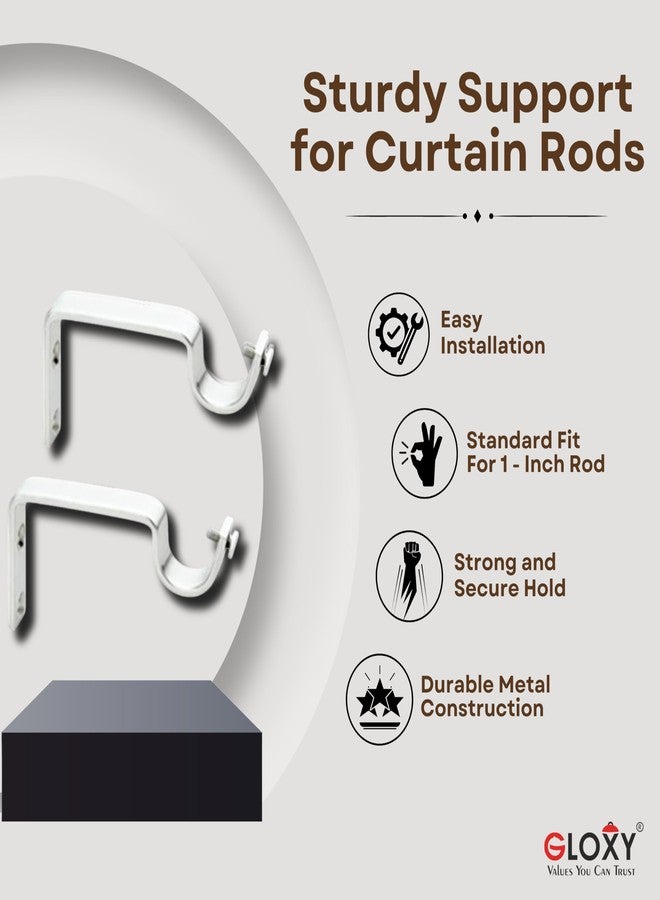 GLOXY ENTERPRISE GLOXY Aluminium Single Diamond Curtain Brackets - Coffee Parda Holders with Support Fittings, 1-Inch Curtain Rod Caps for Door & Window, Set of 6 Pairs (12 Brackets) with Screws & Wall Fitting - Image 5
